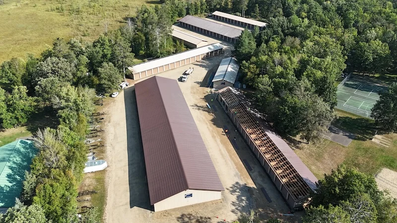 Commercial metal roof and siding installation for multiple large storage facilities