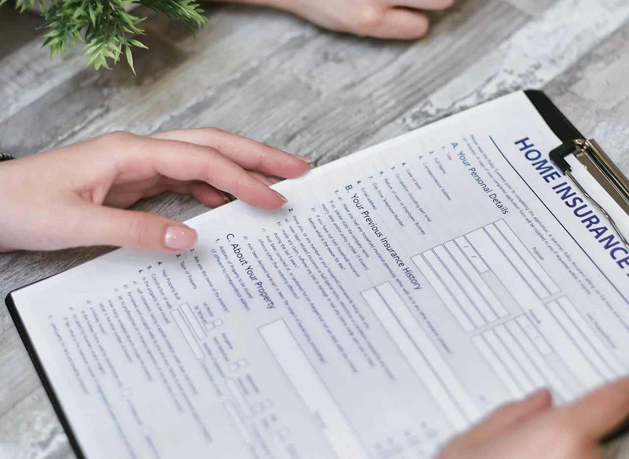 Insurance claim paperwork