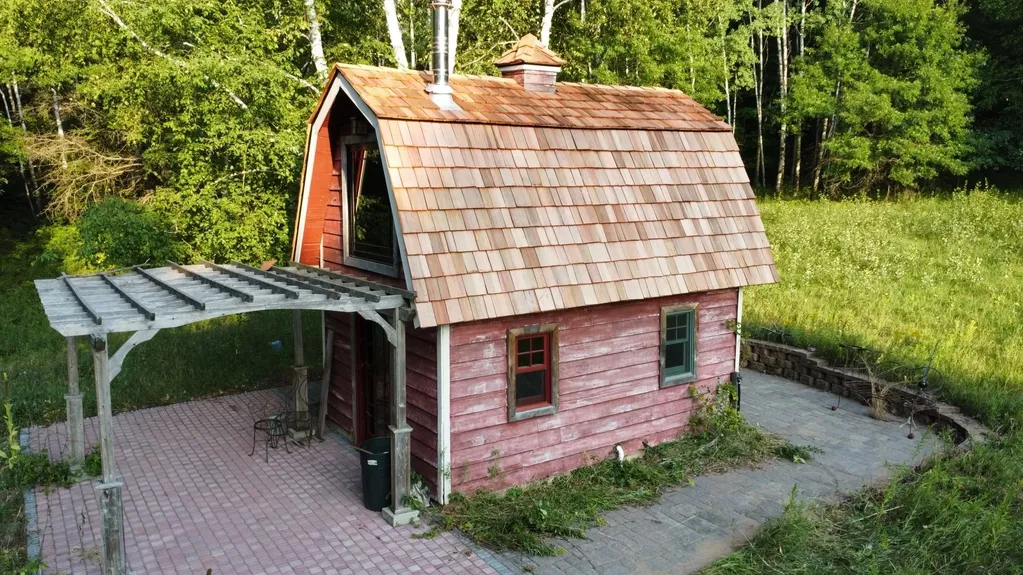cedar shake roof replacement project for a small Minnesota shed