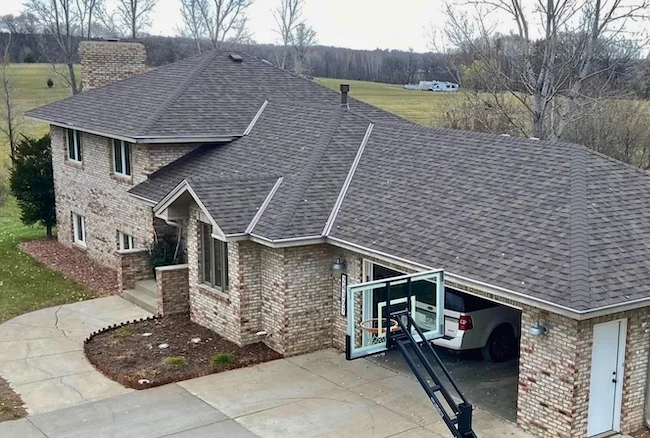 Residential roof after replacement